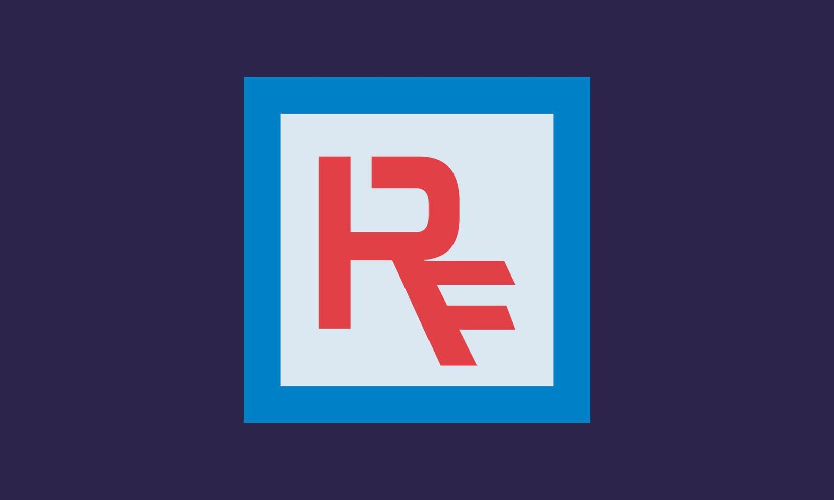 alfabetet bokstäver initialer monogram logotyp rf, fr, r och f vektor