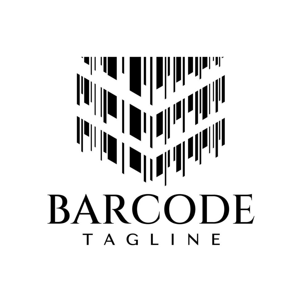 modern Barcode Schild abstrakt Logo Design. Luxus Barcode Geschäft Sicherheit Logo. vektor