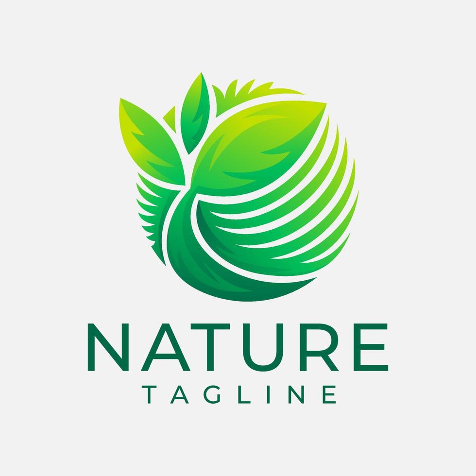 modern lutning natur växt logotyp design. minimalistisk organisk blad logotyp varumärke. vektor