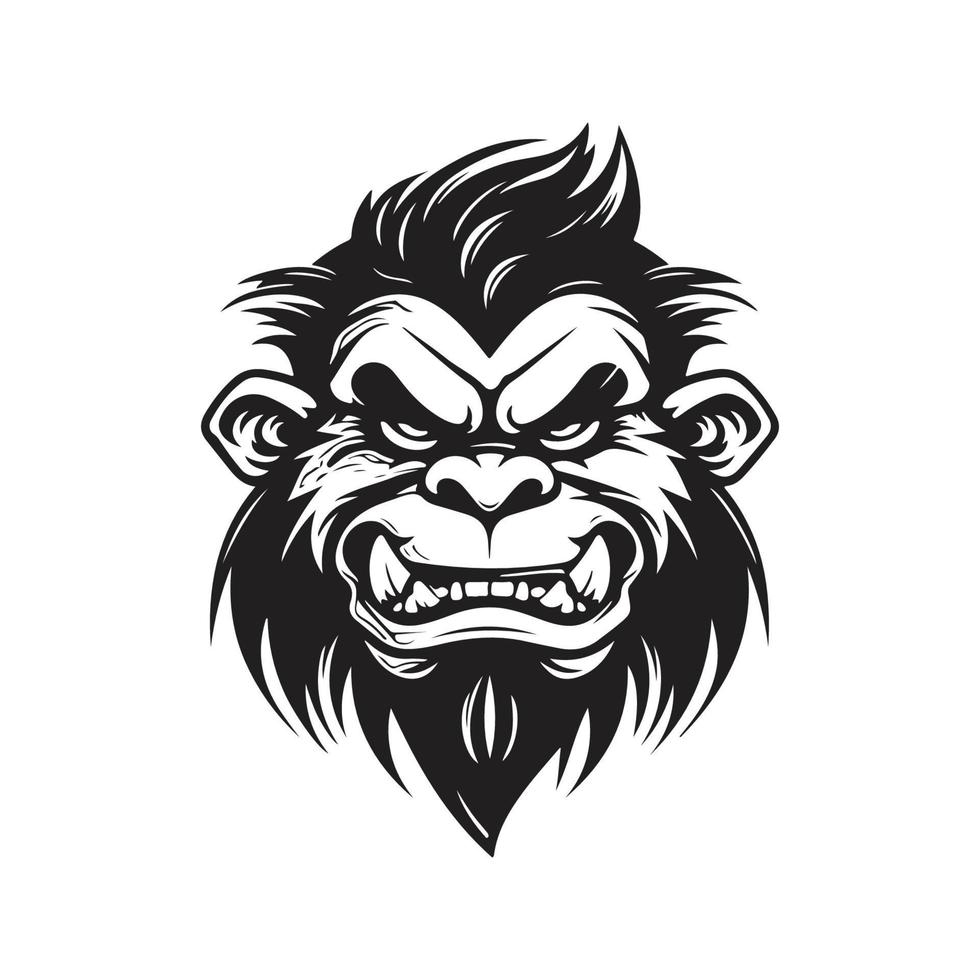 troll, logotyp begrepp svart och vit Färg, hand dragen illustration vektor