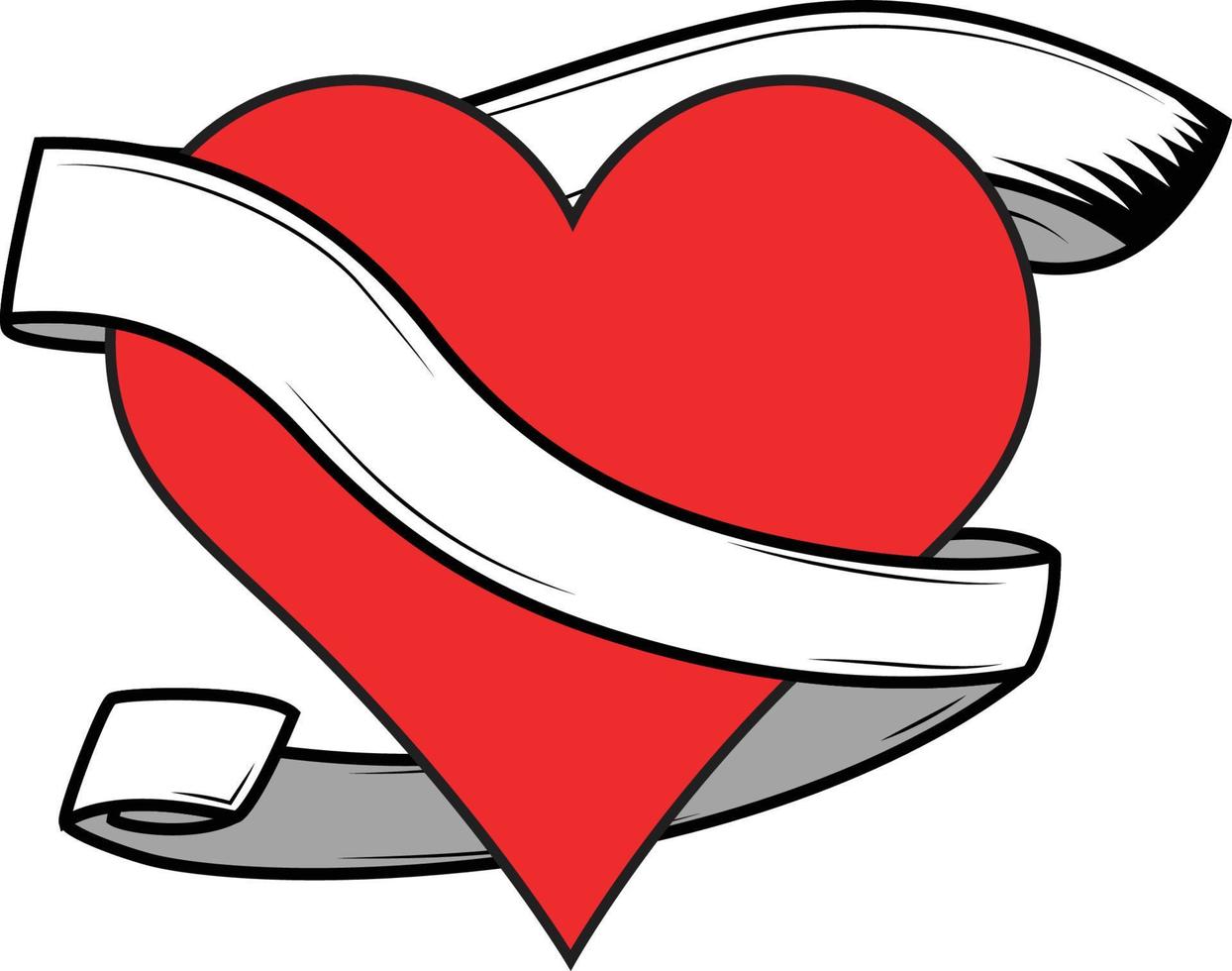 Herzen, spielen Karte Symbol mit ein leeren Banner, scrollen um Es, Logo Vorlage oder Design Ressourcen Vektor Illustration