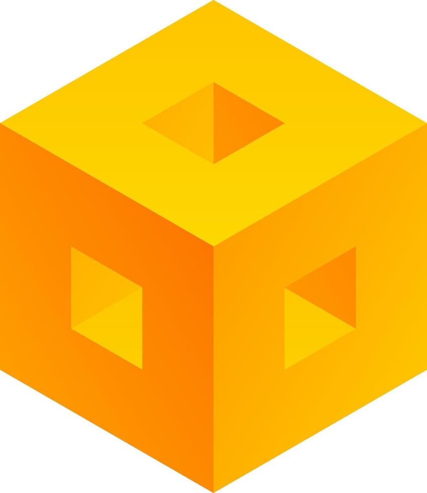 3d optisk illusion kuber. 3d illusorisk form av lådor. vektor illustration av orange kub. 3d illusion av geometrisk för logotyp, design, konst, utbildning eller konst. perspektiv illusion kuber illustration