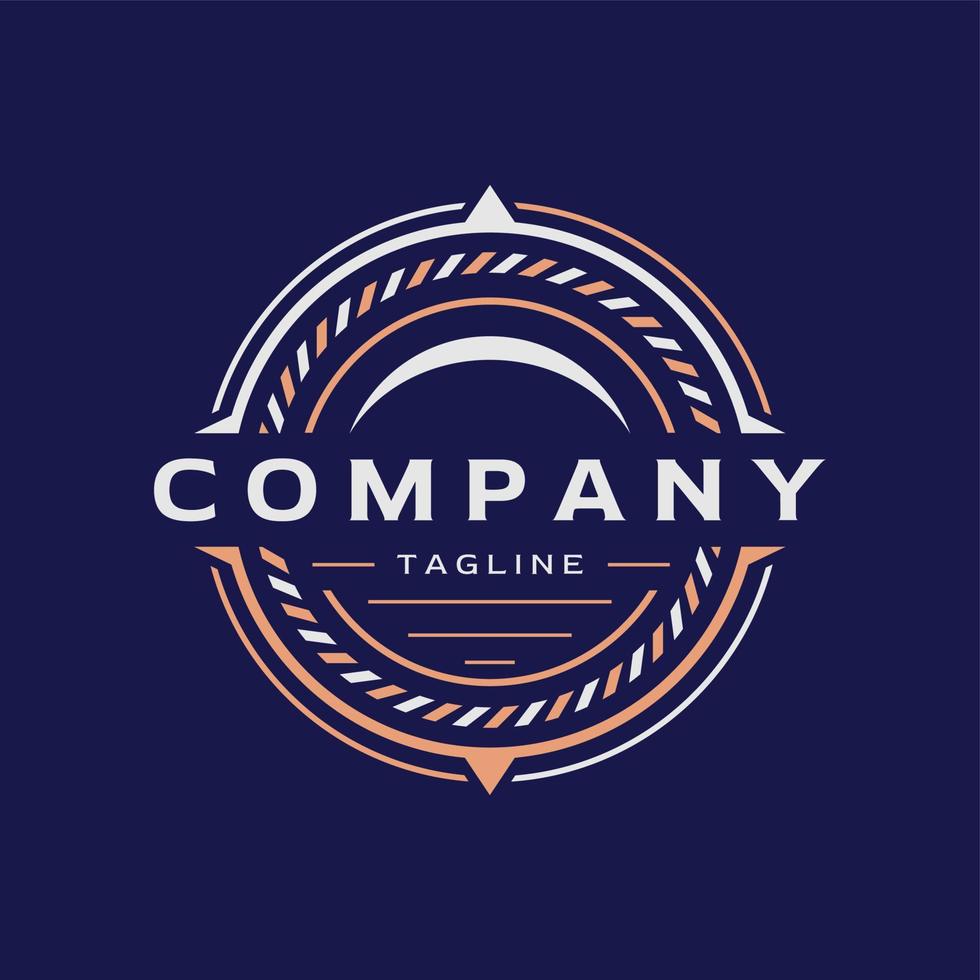 minimalistisch Reise Kompass Emblem Logo Design. nautisch Navigation Logo Branding. vektor