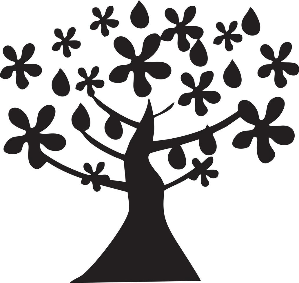 Baum Symbol Symbol Bild Vektor, Illustration von das Baum Botanik im schwarz Bild vektor