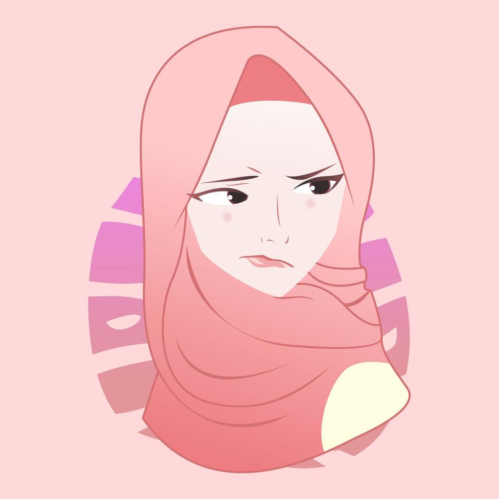 Moslem islamisch Hijab süß Mädchen Vektor eben Illustration Design