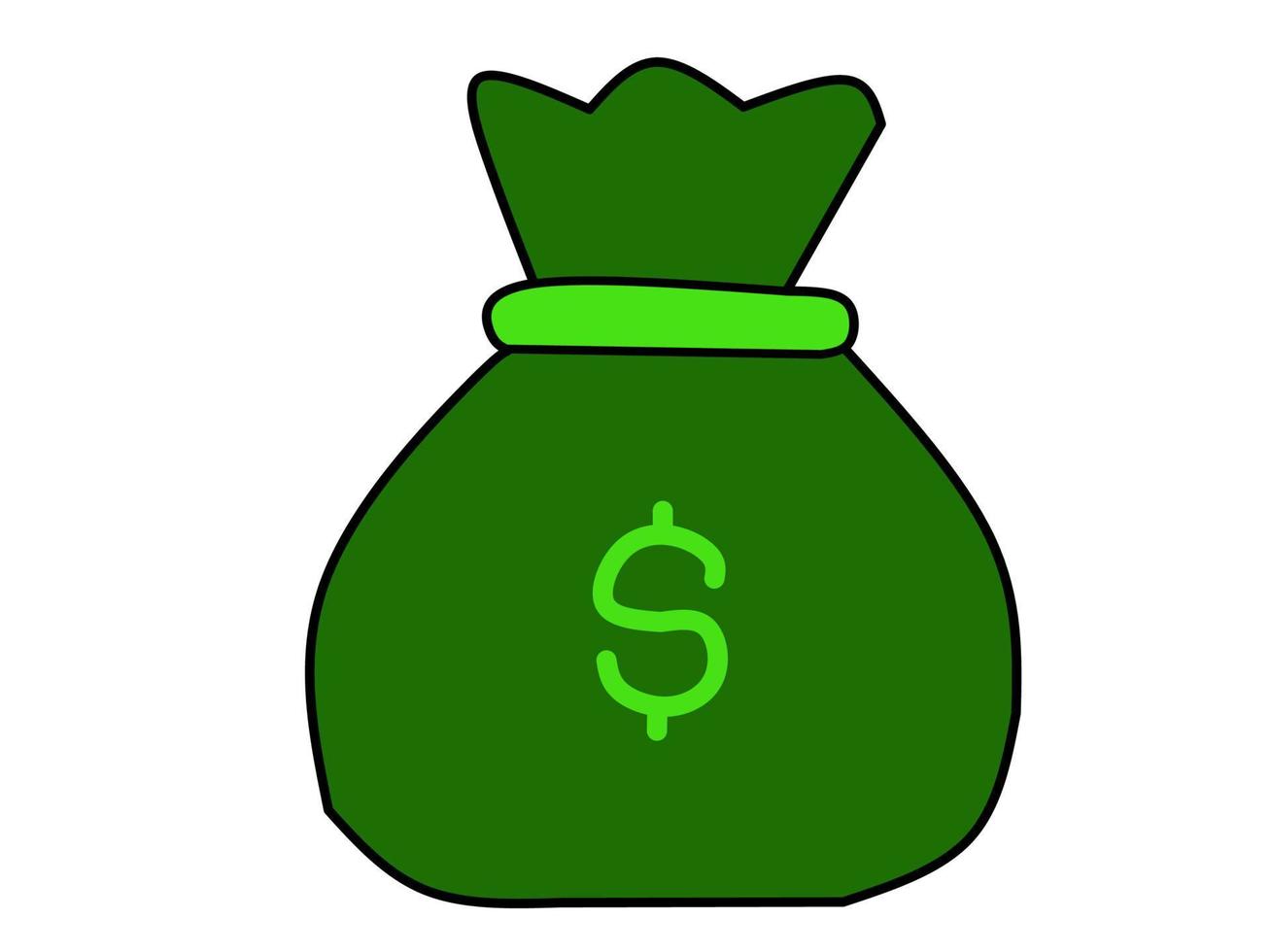 Geld Sack eben Symbol isoliert auf Weiß Hintergrund Element. eben Symbol Vektor Illustration.