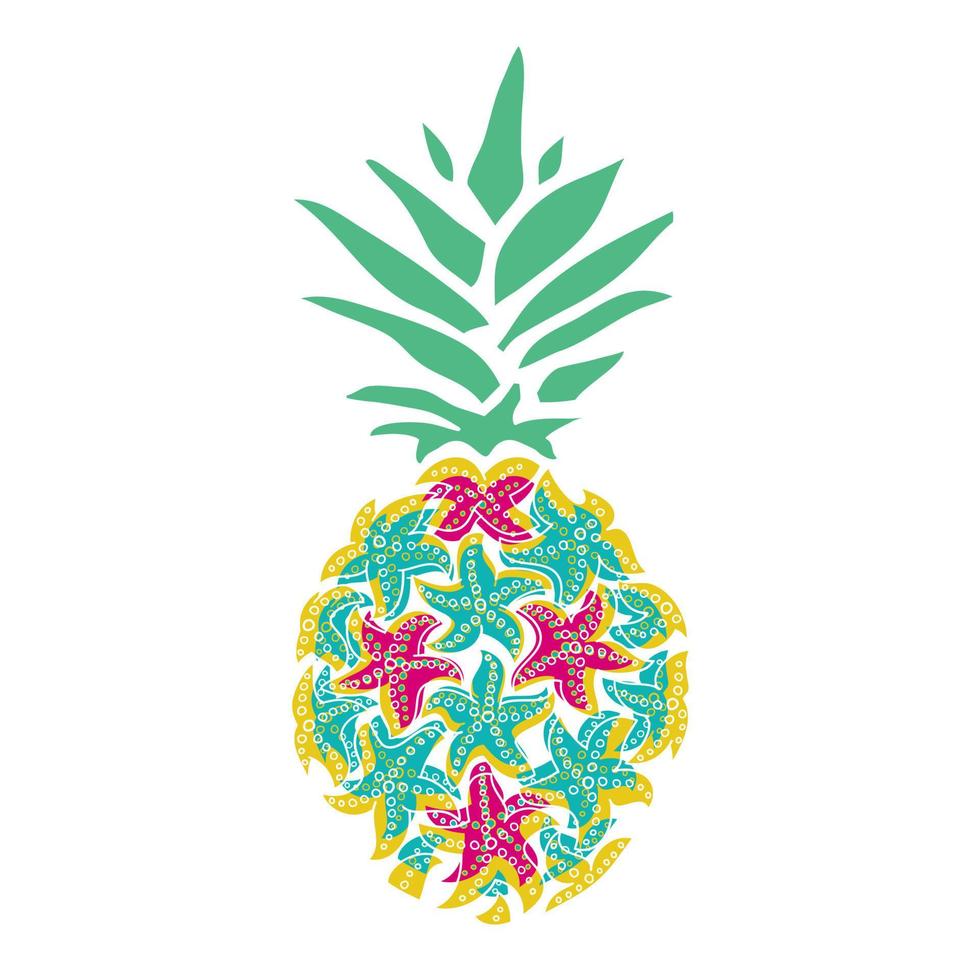 Ananas von Meer Sterne. vektor