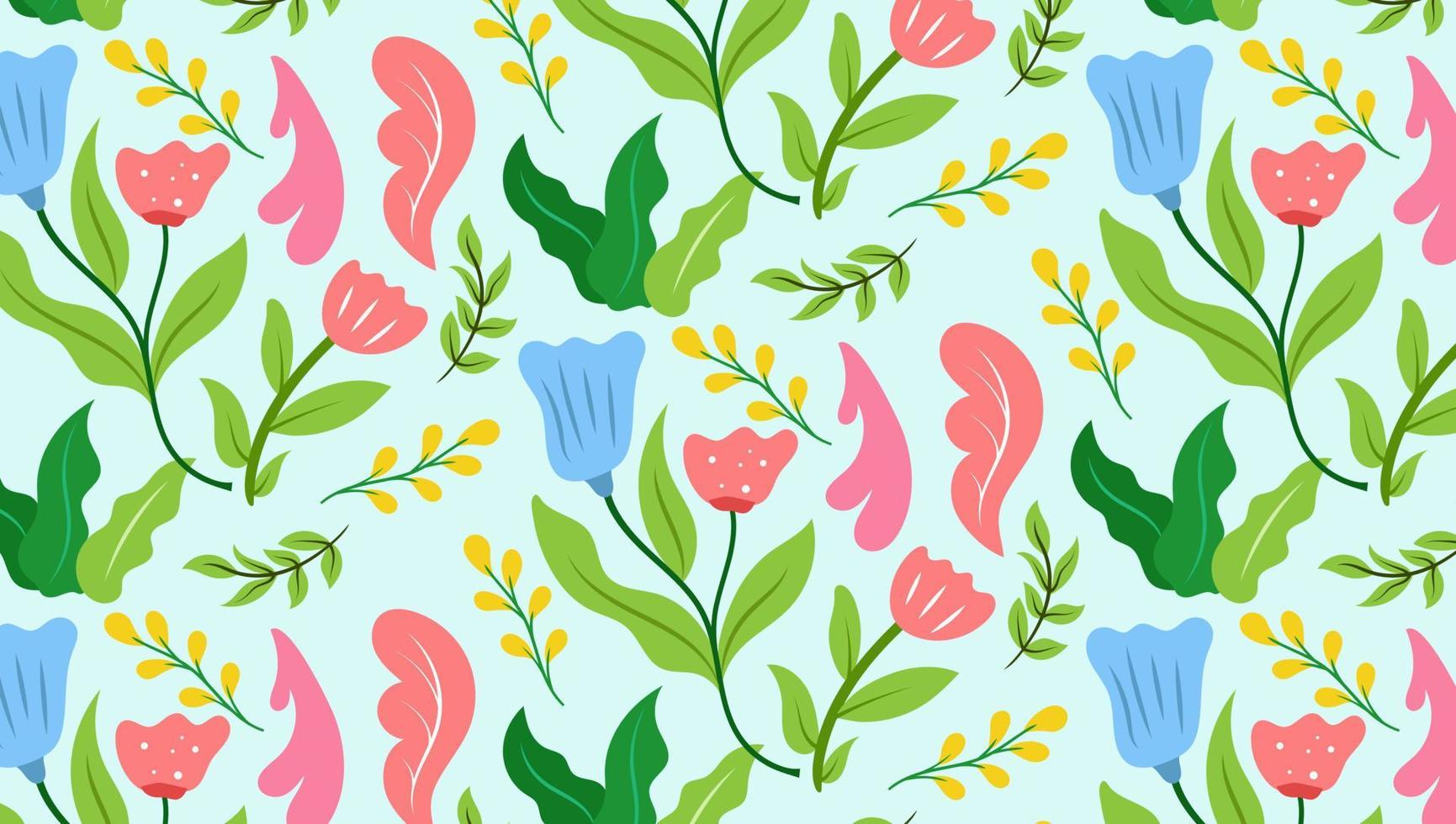 organisch eben bunt Blumen- Hintergrund von nahtlos Muster Design zum Papier, Abdeckung, Stoff, Tempo und andere. vektor