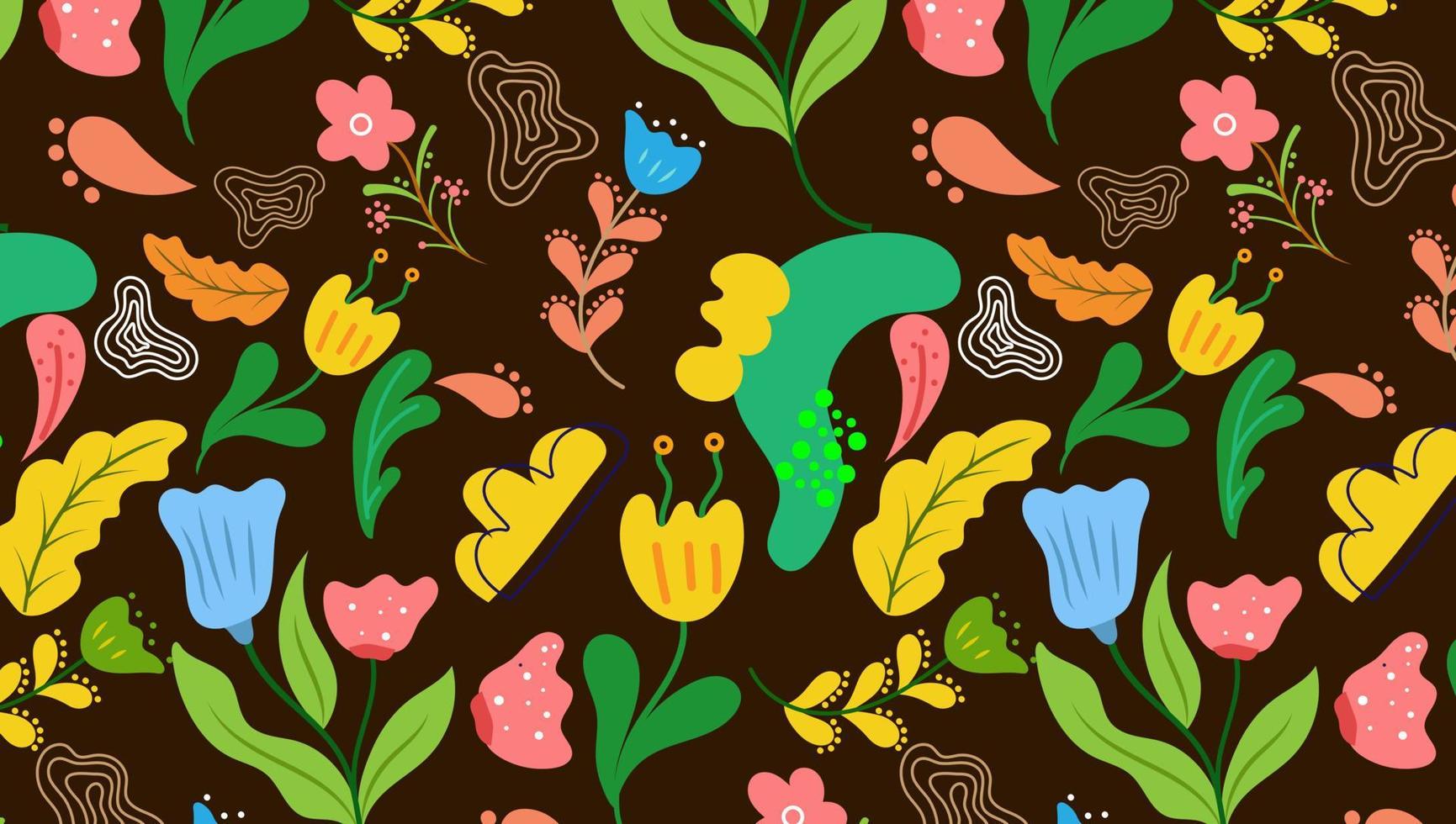 dekorativ abstrakt illustrationer med färgrik blommig bakgrund av sömlös mönster design för papper, omslag, tyg, pacing och Övrig. vektor