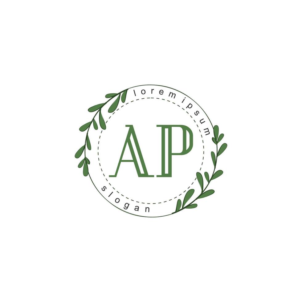 ap Initiale Schönheit Blumen- Logo Vorlage vektor