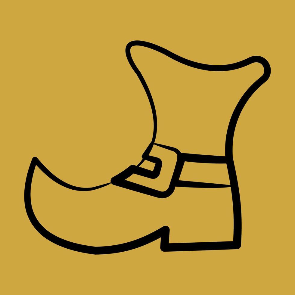 Symbol Kobold Schuh. st. Patrick's Tag Feier Elemente. Symbole im Hand gezeichnet Stil. gut zum Drucke, Poster, Logo, Party Dekoration, Gruß Karte, usw. vektor