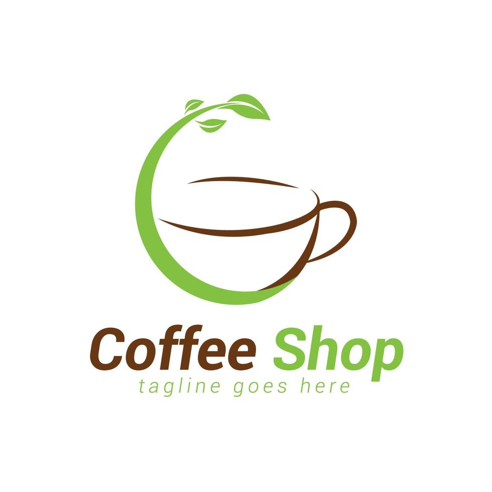 kaffe kopp logotyp, lämplig för kaffe och te affär. vektor