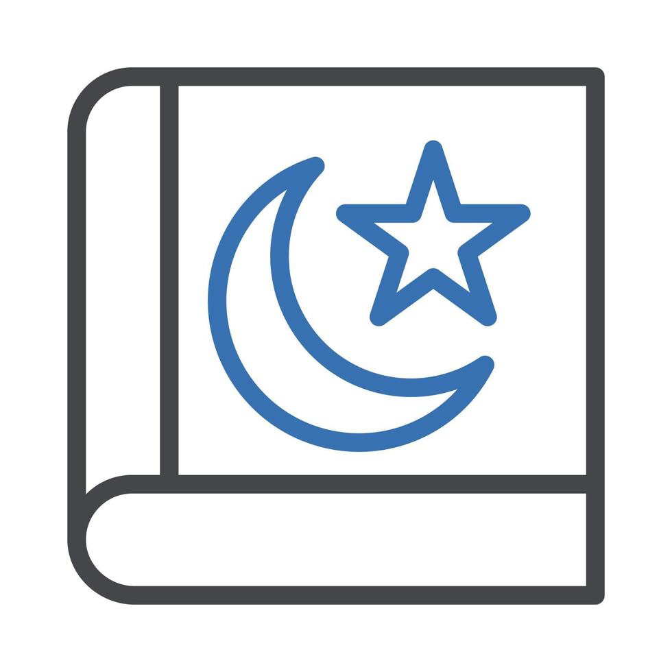 quran ikon duofärg grå blå Färg ramadan symbol perfekt. vektor