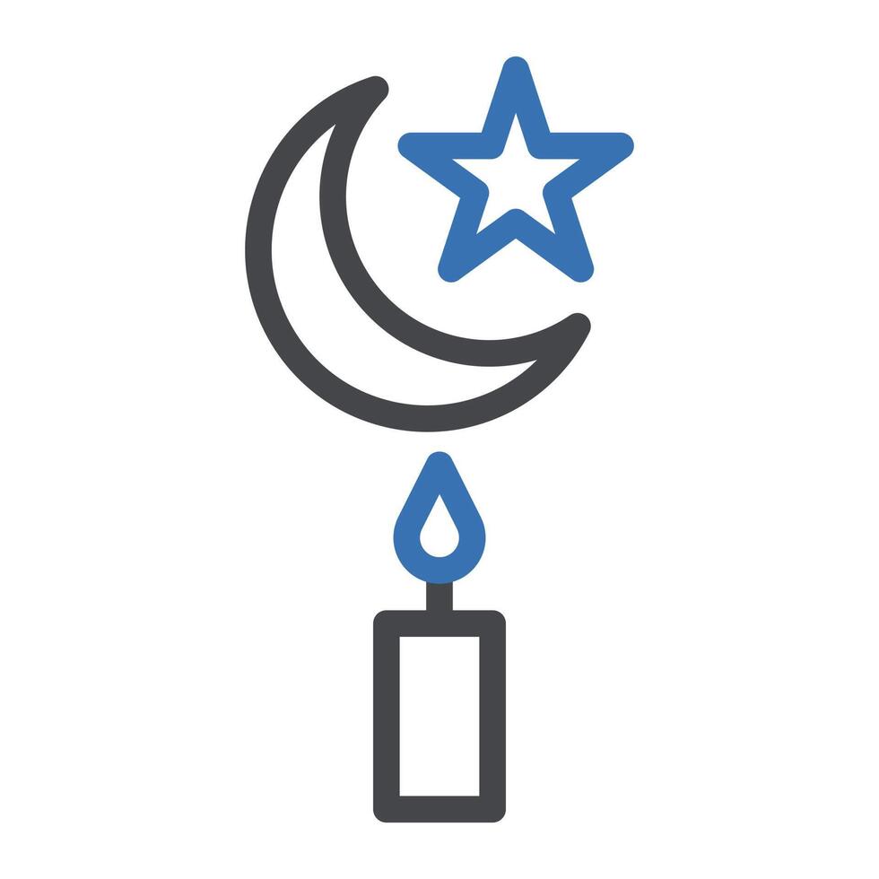 Kerze Symbol duocolor grau Blau Farbe Ramadan Symbol perfekt. vektor