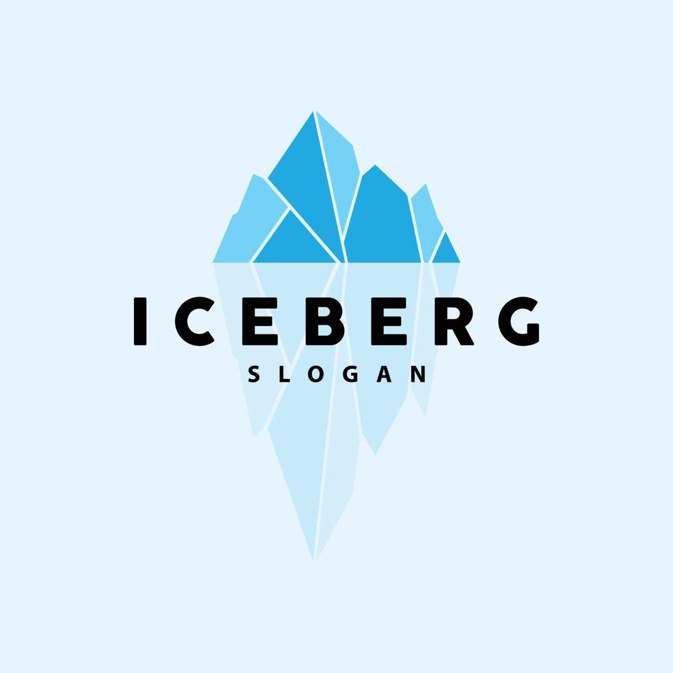 isberg logotyp, antarktisk bergen vektor i is blå Färg, natur design, produkt varumärke illustration mall ikon