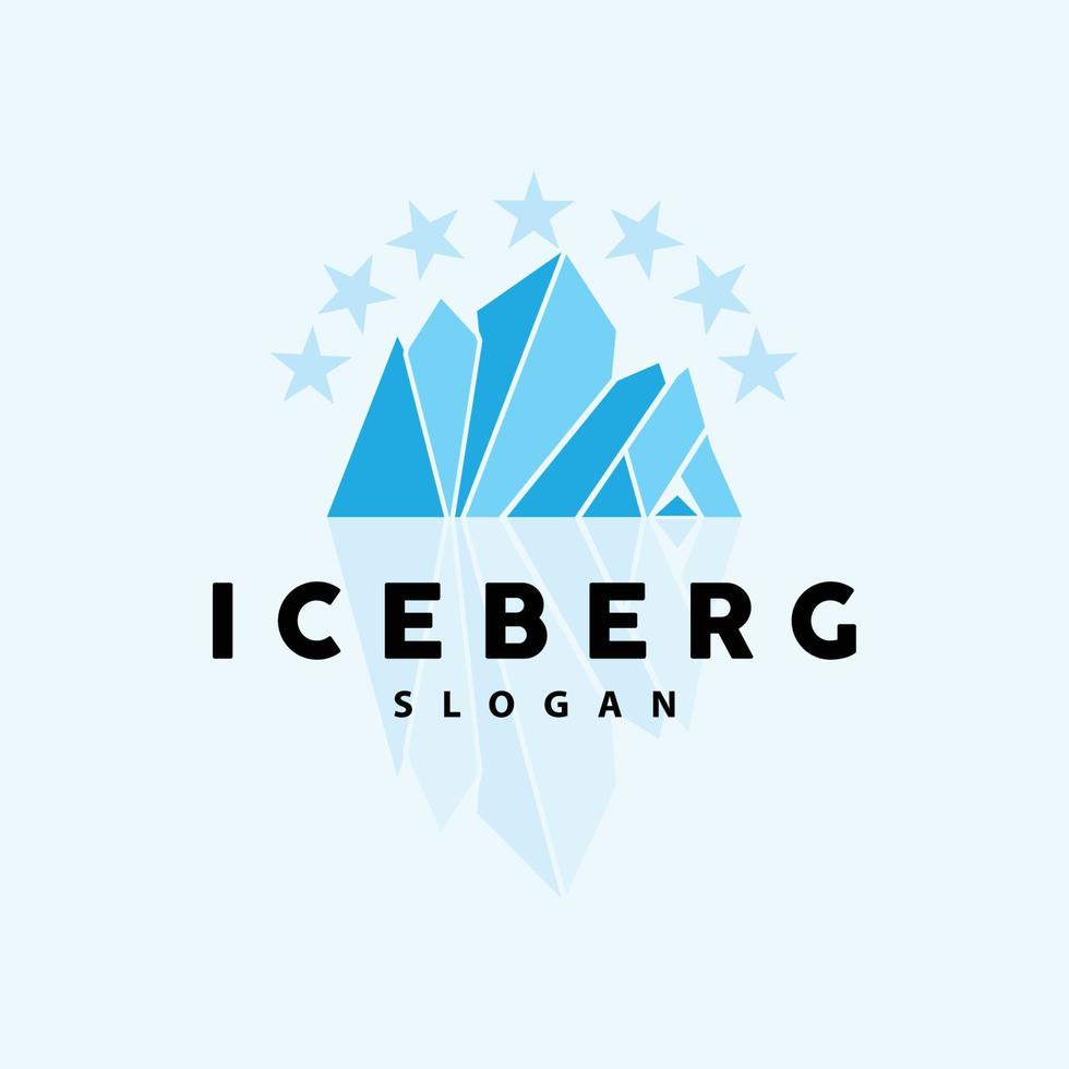 Eisberg Logo, Antarktis Berge Vektor im Eis Blau Farbe, Natur Design, Produkt Marke Illustration Vorlage Symbol