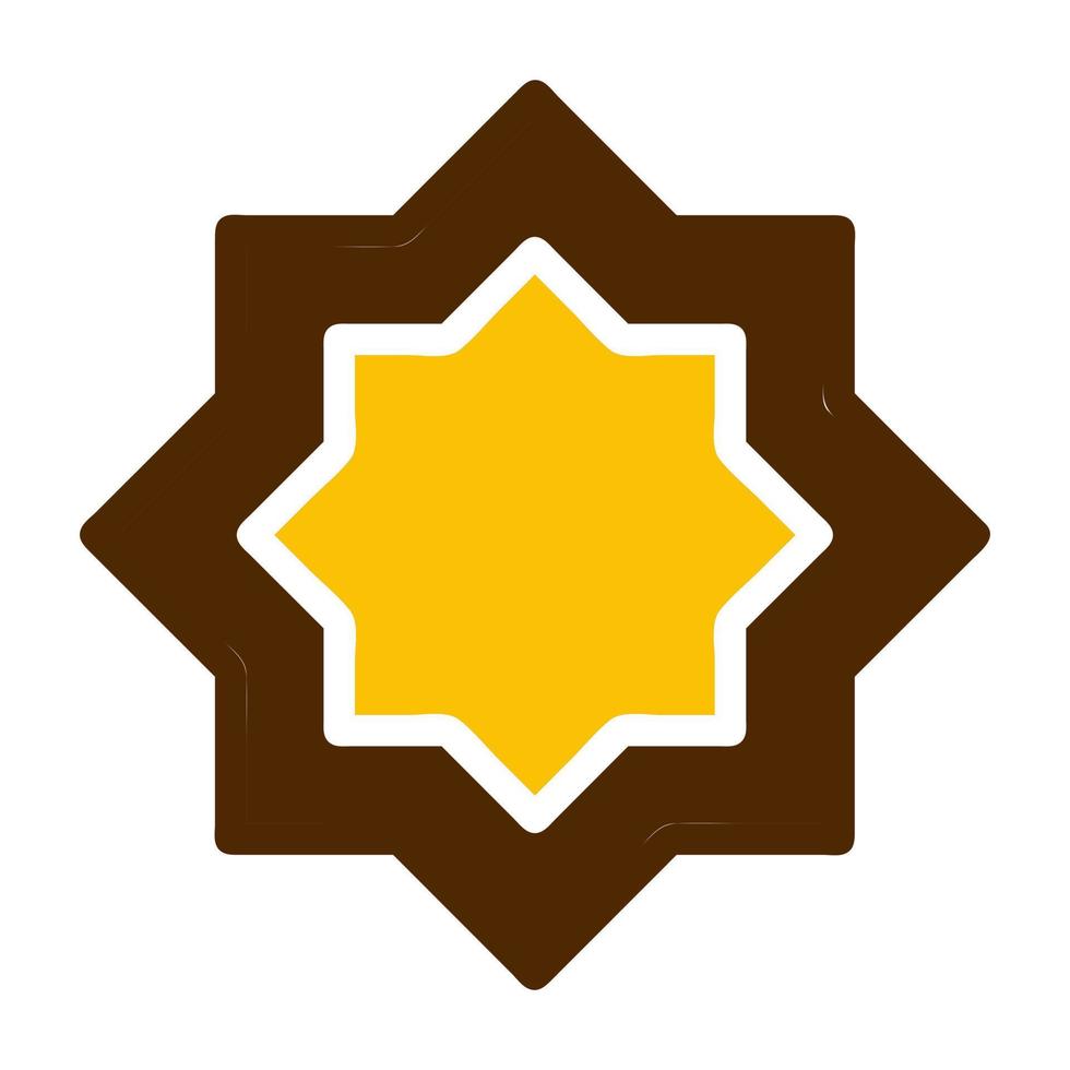 dekoration ikon fast brun gul Färg ramadan symbol perfekt. vektor