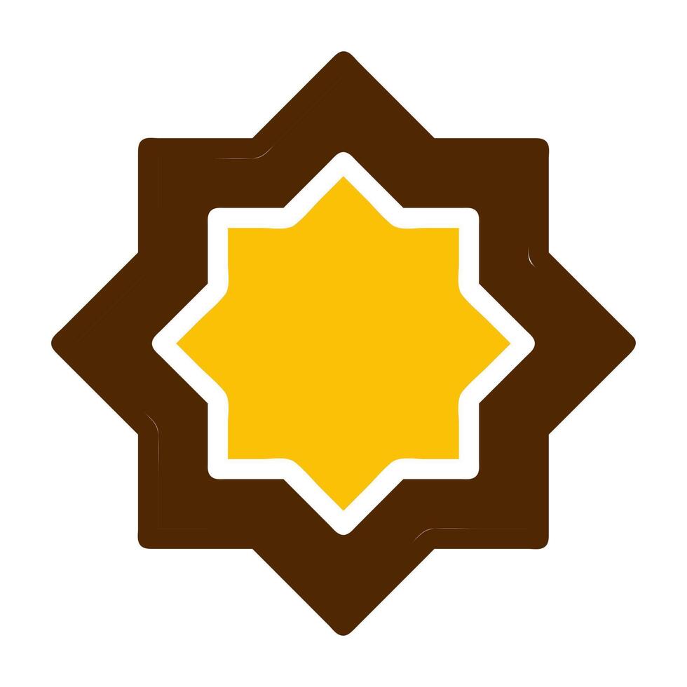 Dekoration Symbol solide braun Gelb Farbe Ramadan Symbol perfekt. vektor