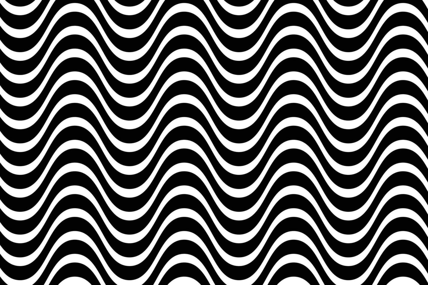 abstrakt svartvit sömlös böjd svart rader Vinka vektor mönster design.