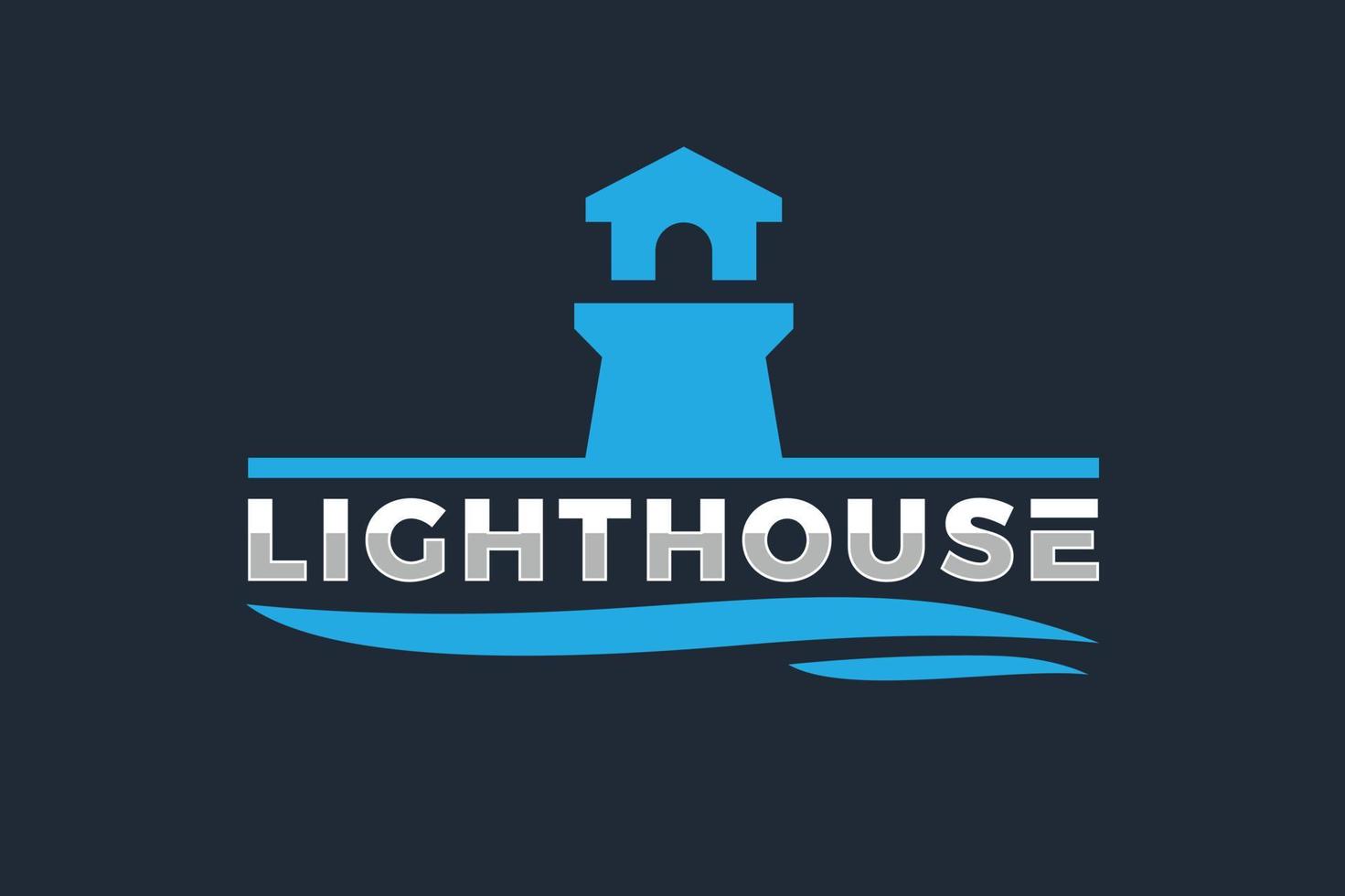 einfach Leuchtturm Wasser Logo vektor