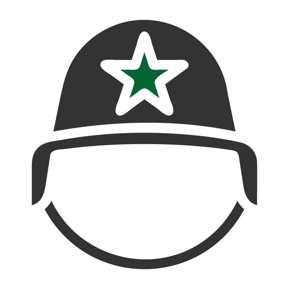 Helm Symbol solide grau Grün Farbe Militär- Symbol perfekt. vektor