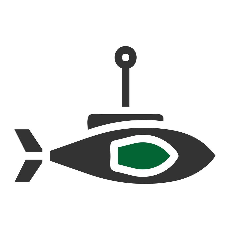 u-båt ikon fast grå grön Färg militär symbol perfekt. vektor