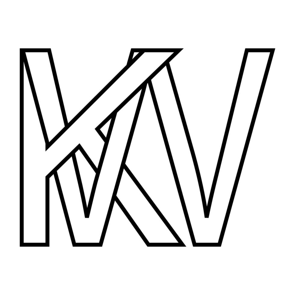 logotyp tecken kw vecka, ikon dubbel- brev logotyp w k vektor