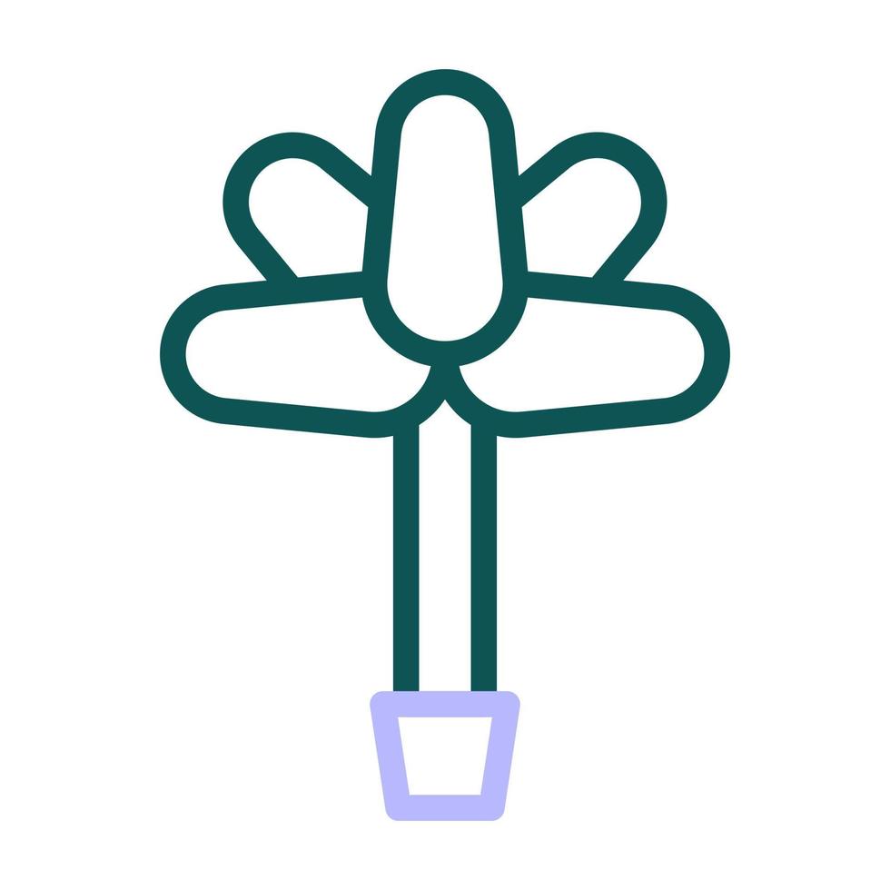 Blume Symbol duocolor Grün lila Farbe Ostern Symbol Illustration. vektor