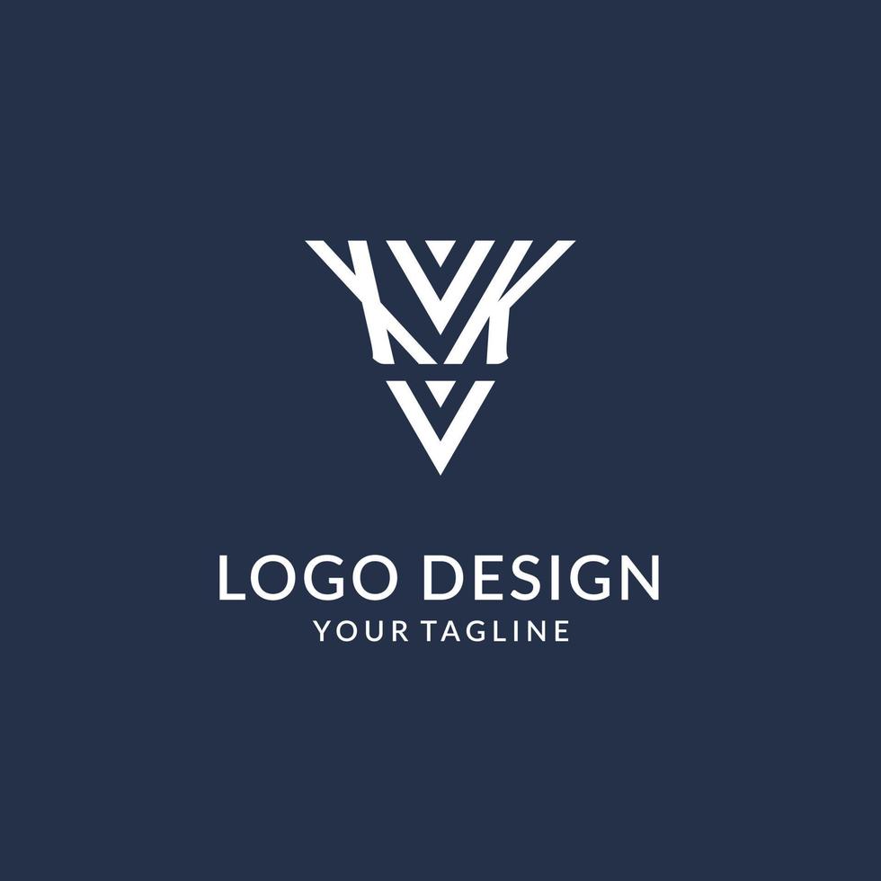 xk Dreieck Monogramm Logo Design Ideen, kreativ Initiale Brief Logo mit dreieckig gestalten Logo vektor