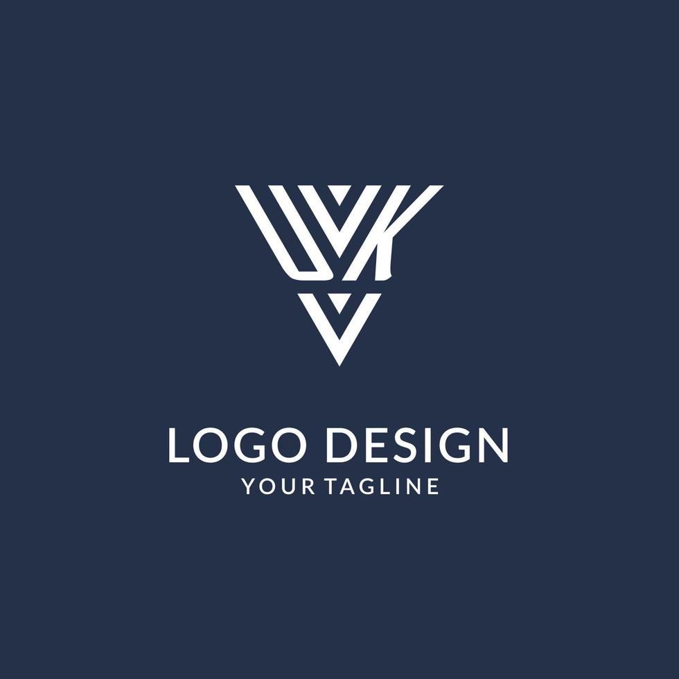 Vereinigtes Königreich Dreieck Monogramm Logo Design Ideen, kreativ Initiale Brief Logo mit dreieckig gestalten Logo vektor