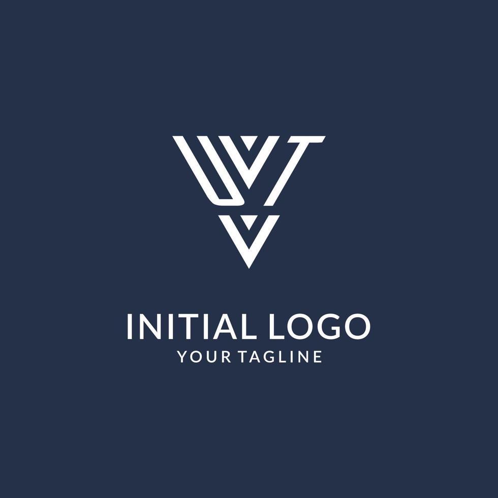 ut Dreieck Monogramm Logo Design Ideen, kreativ Initiale Brief Logo mit dreieckig gestalten Logo vektor