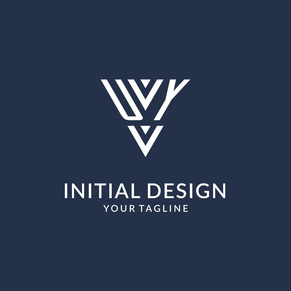 uy Dreieck Monogramm Logo Design Ideen, kreativ Initiale Brief Logo mit dreieckig gestalten Logo vektor