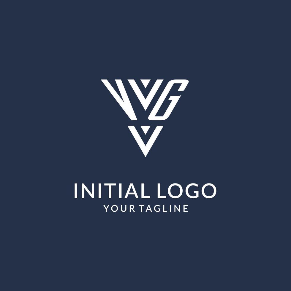 vg Dreieck Monogramm Logo Design Ideen, kreativ Initiale Brief Logo mit dreieckig gestalten Logo vektor