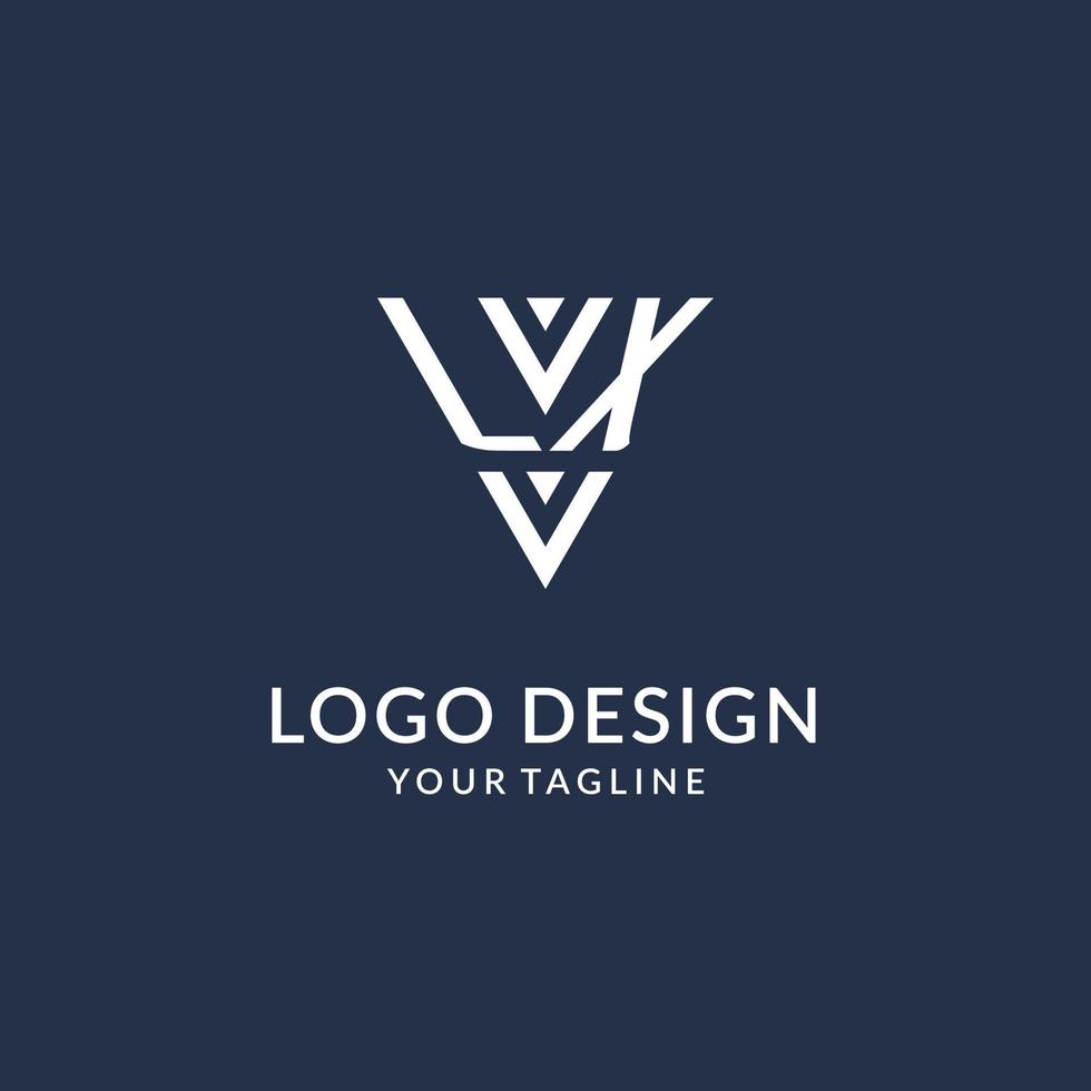 lx Dreieck Monogramm Logo Design Ideen, kreativ Initiale Brief Logo mit dreieckig gestalten Logo vektor