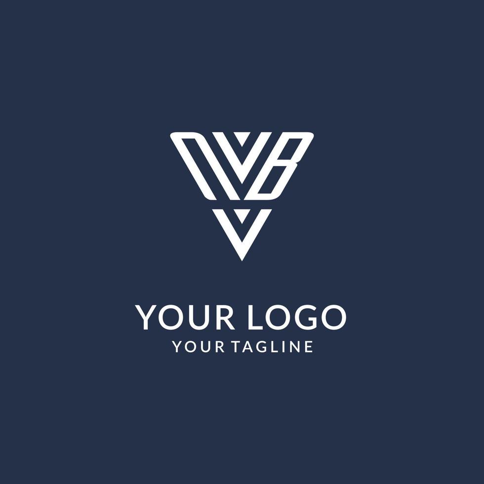 nb Dreieck Monogramm Logo Design Ideen, kreativ Initiale Brief Logo mit dreieckig gestalten Logo vektor