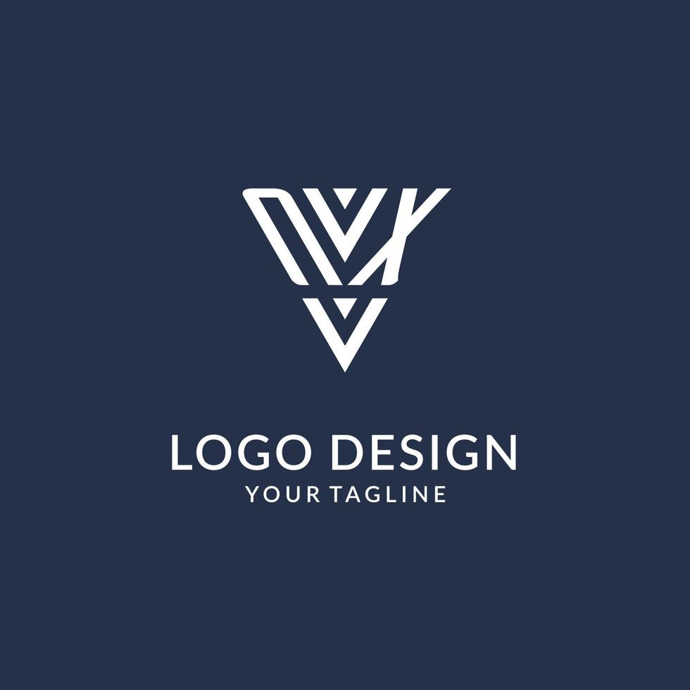 nx Dreieck Monogramm Logo Design Ideen, kreativ Initiale Brief Logo mit dreieckig gestalten Logo vektor