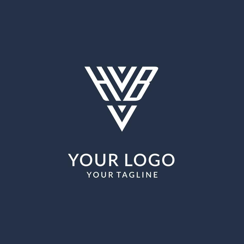 hb Dreieck Monogramm Logo Design Ideen, kreativ Initiale Brief Logo mit dreieckig gestalten Logo vektor