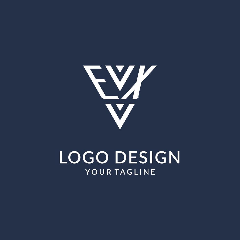 Ex Dreieck Monogramm Logo Design Ideen, kreativ Initiale Brief Logo mit dreieckig gestalten Logo vektor