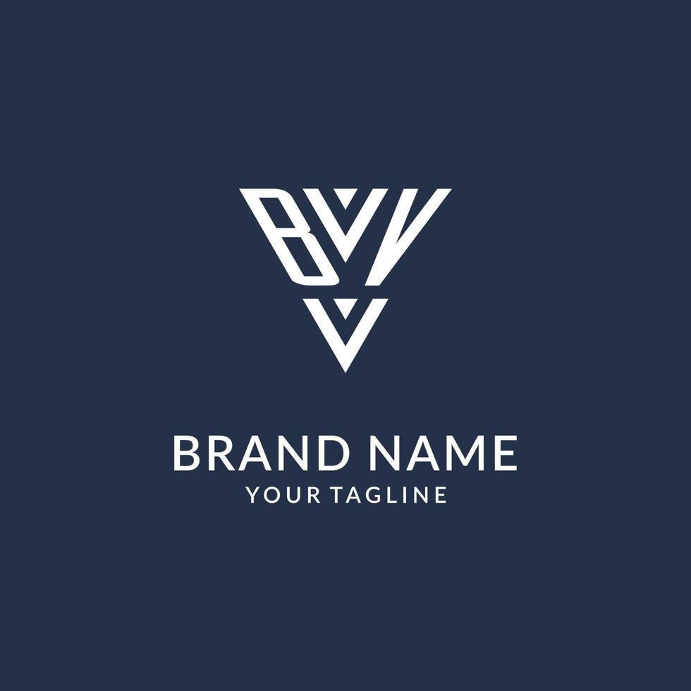 bv Dreieck Monogramm Logo Design Ideen, kreativ Initiale Brief Logo mit dreieckig gestalten Logo vektor