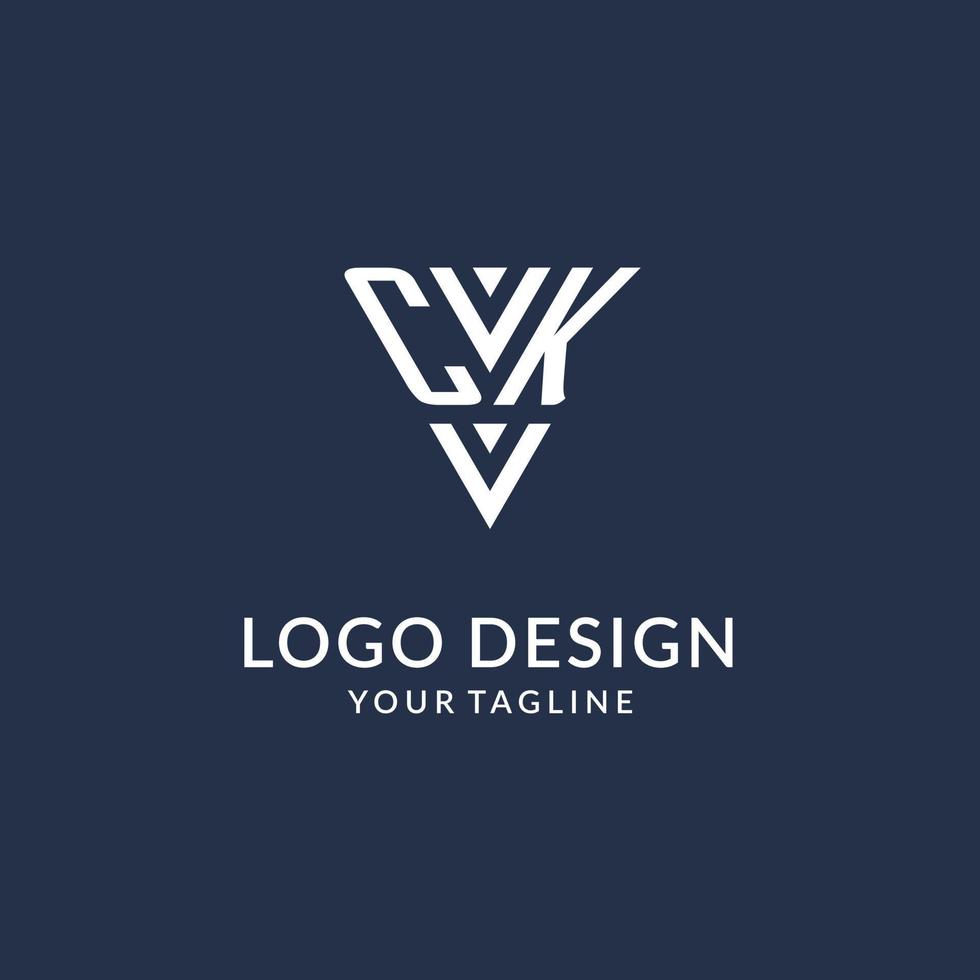 ck Dreieck Monogramm Logo Design Ideen, kreativ Initiale Brief Logo mit dreieckig gestalten Logo vektor