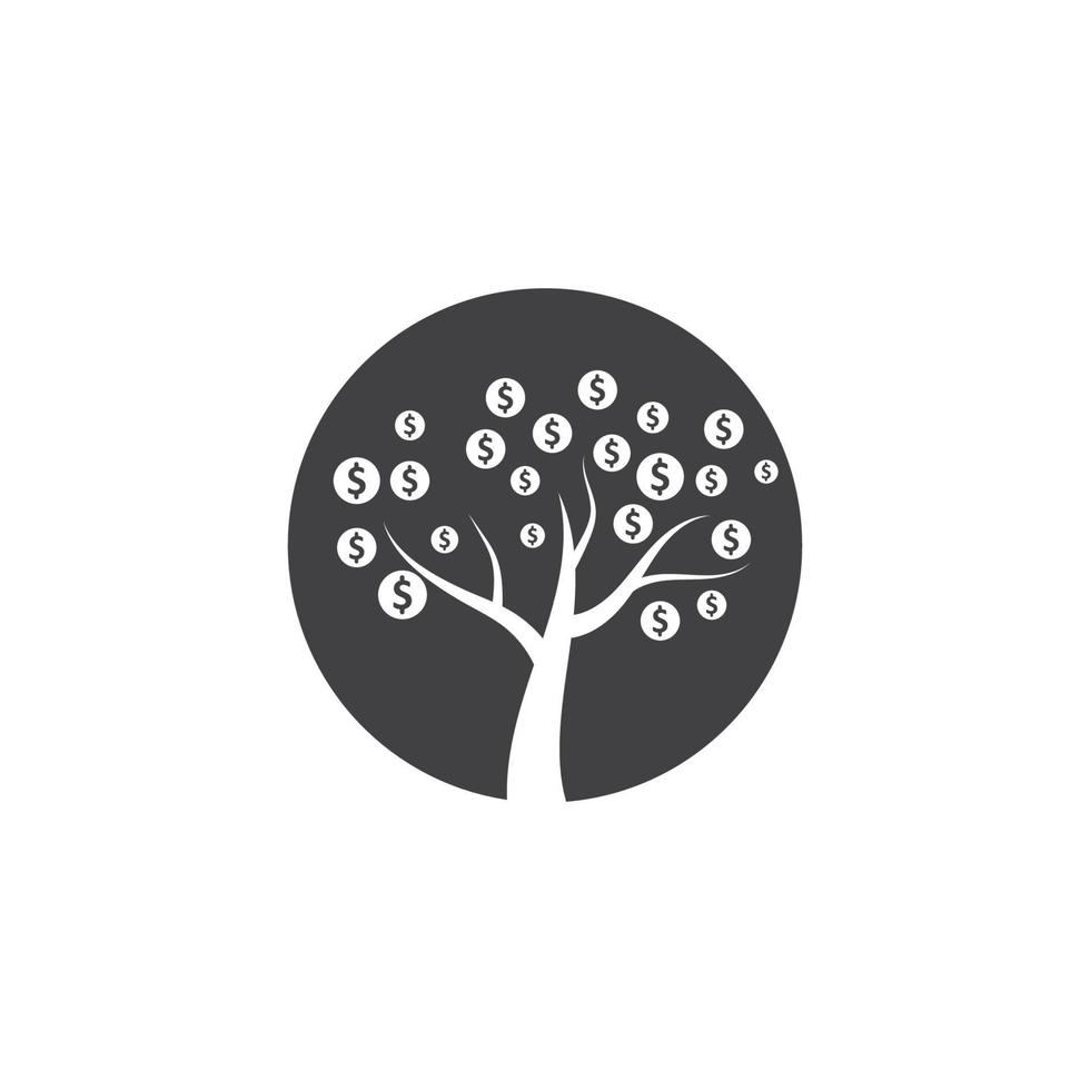 Geld Baum Logo Symbol Vektor Illustration