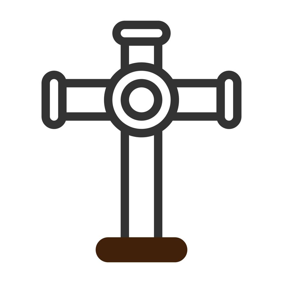 Christian Symbol Duotone grau braun Farbe Ostern Symbol Illustration. vektor