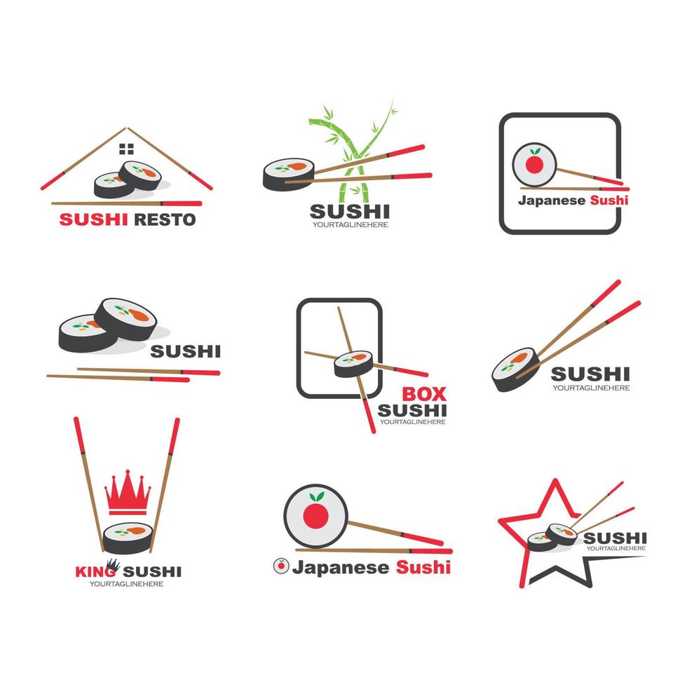 Sushi Vektor Symbol Etikette Illustration Design