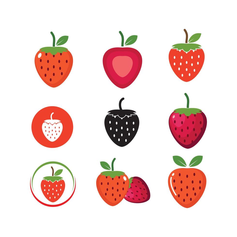 Erdbeere Symbol Logo Vektor Illustration