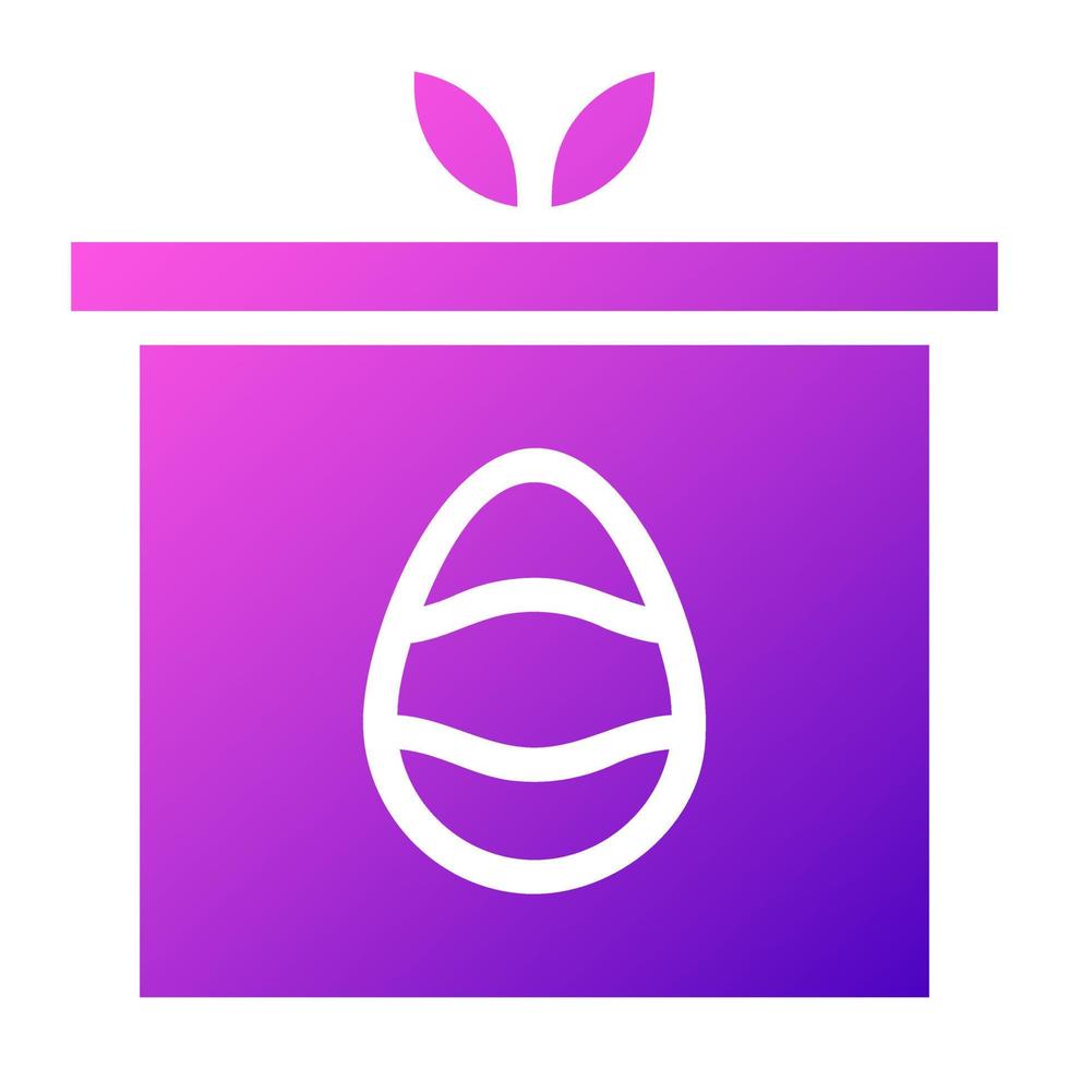 gåva ägg ikon fast lutning lila rosa Färg påsk symbol illustration. vektor