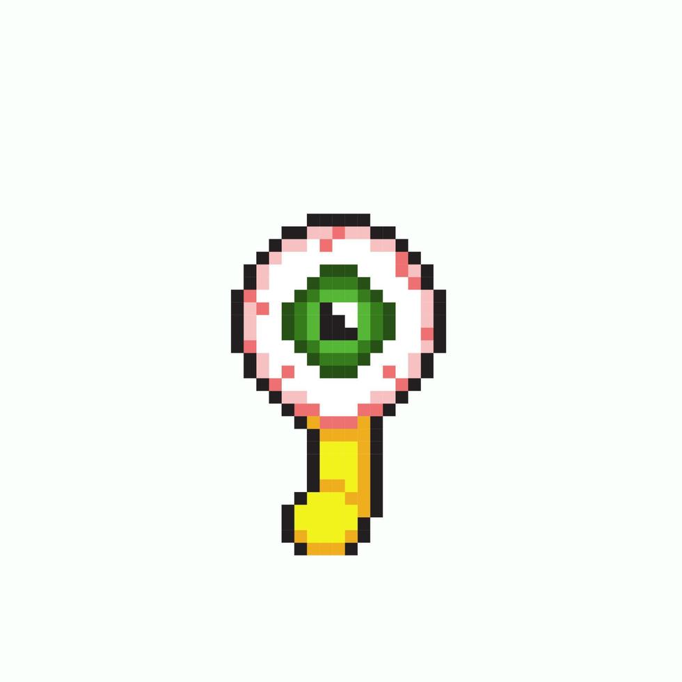 eyeball monster med ett fot i pixel konst stil vektor