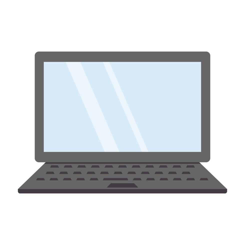 Laptop mit leer Bildschirm isoliert auf Weiß Hintergrund. eben Symbol. vektor