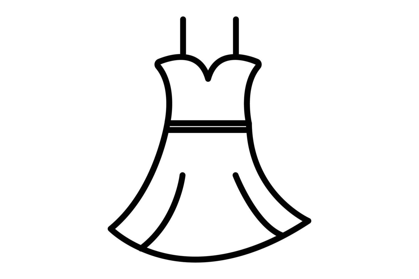 Kleid Symbol Illustration. Symbol verbunden zu Einkaufen. Linie Symbol Stil. einfach Vektor Design editierbar