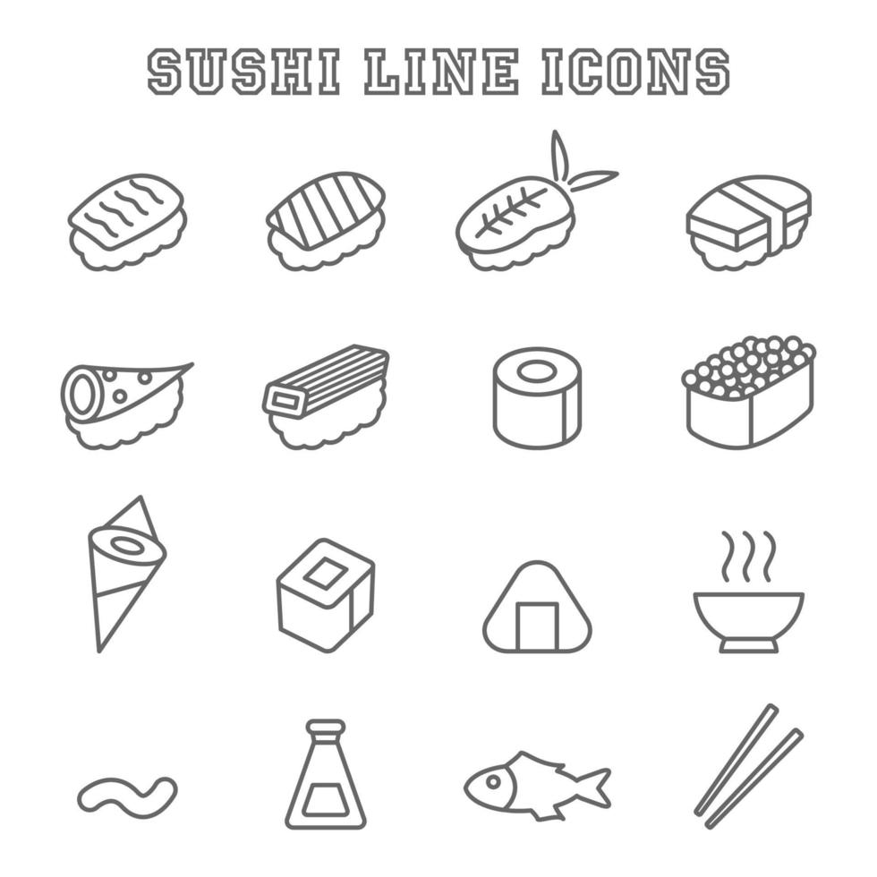 Sushi-Linie Symbole vektor