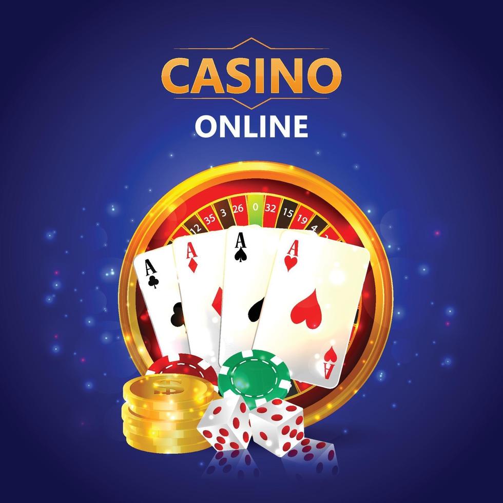 Casino VIP Luxus Einladungskarte mit Casino Chips und Spielkarten vektor